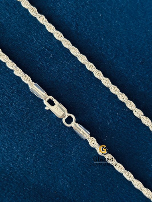 925 Sterling Silver Rope Chain For Women