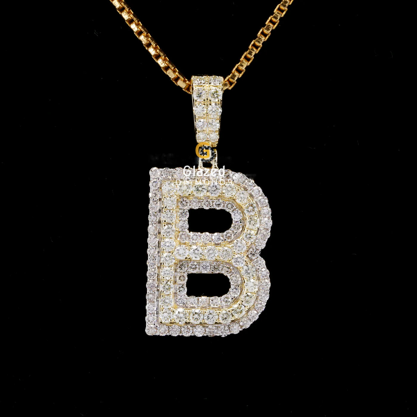 Alphabet Letter B Diamond Pendant