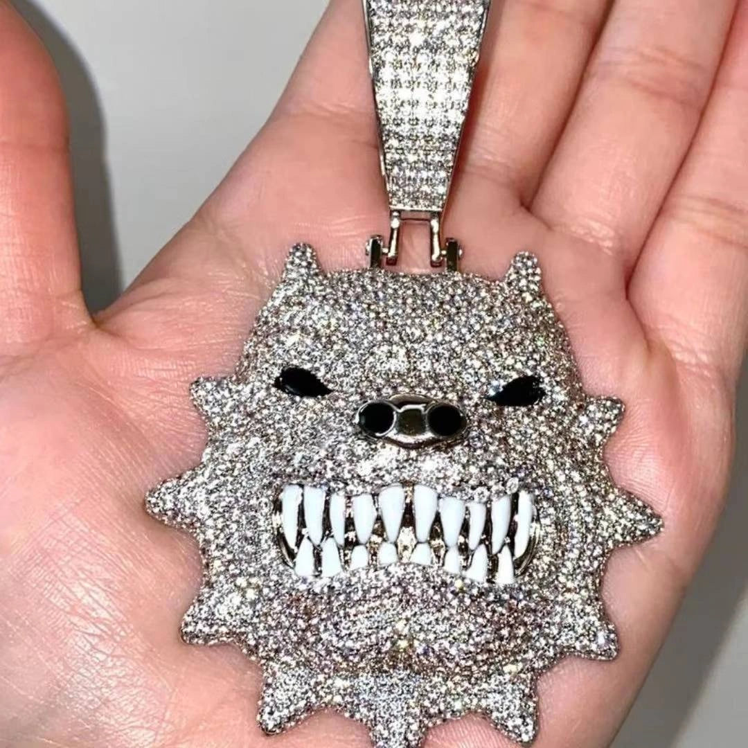 Angry Pit bull Dog Pendant