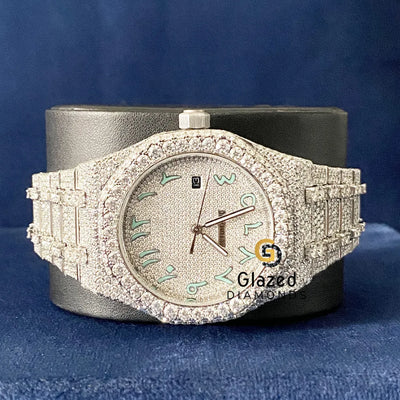 Arabic Dial Fully Iced Out VVS Moissanite Watch