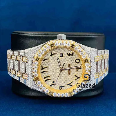 Arabic Number Dial Bust Down Hip Hop Watch