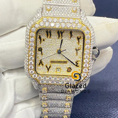 Arabic Number Dial Moissanite Watch