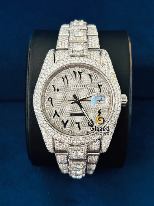 Arabic Number Moissanite Fully Iced Out Big Diamond Watch