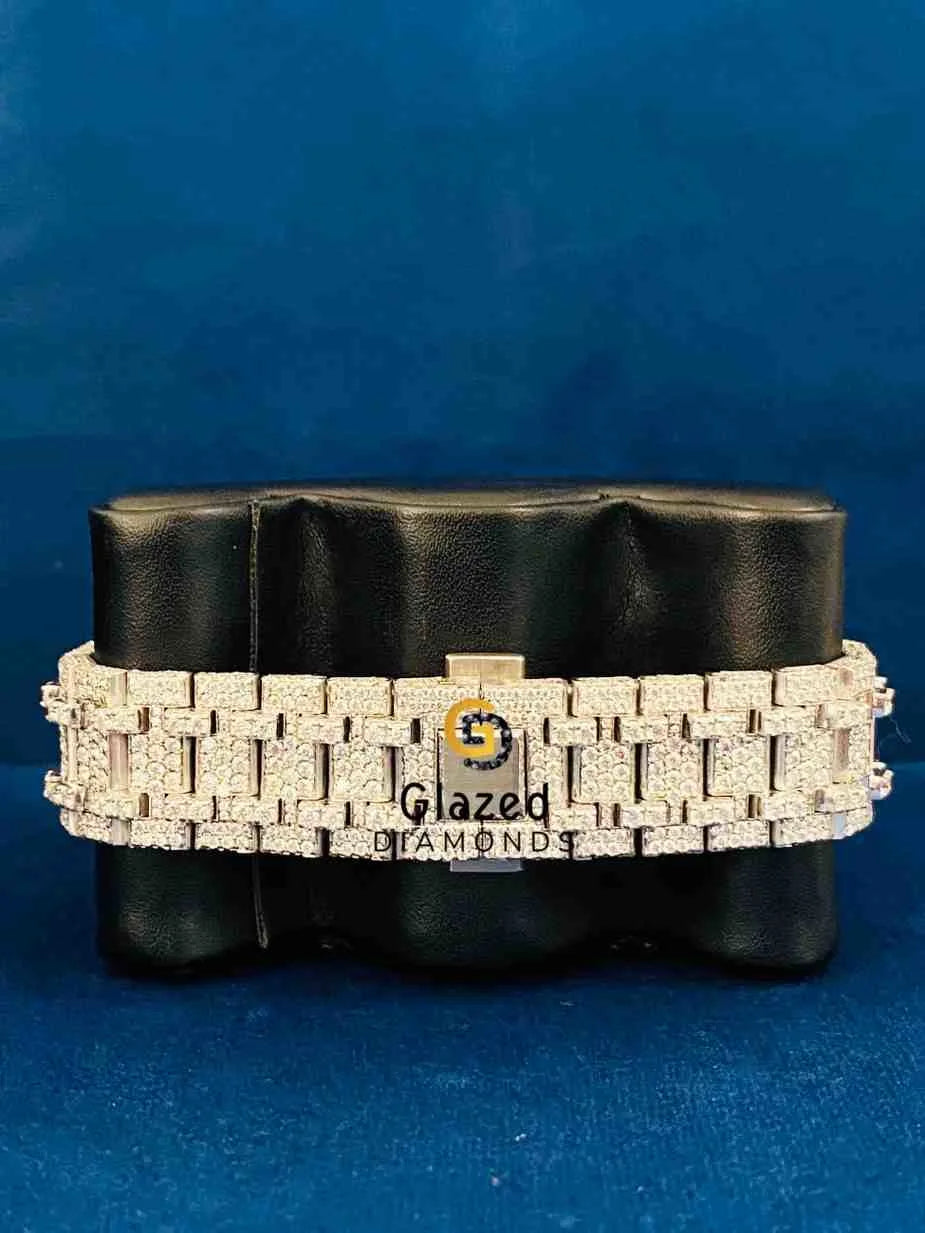 Baguette Bar Stainless Steel Moissaite Watch