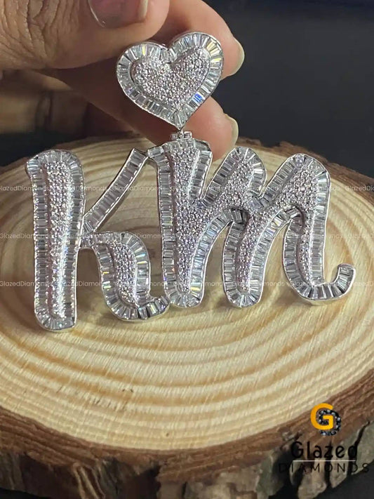 Baguette and Round Moissanite Diamond Pendant