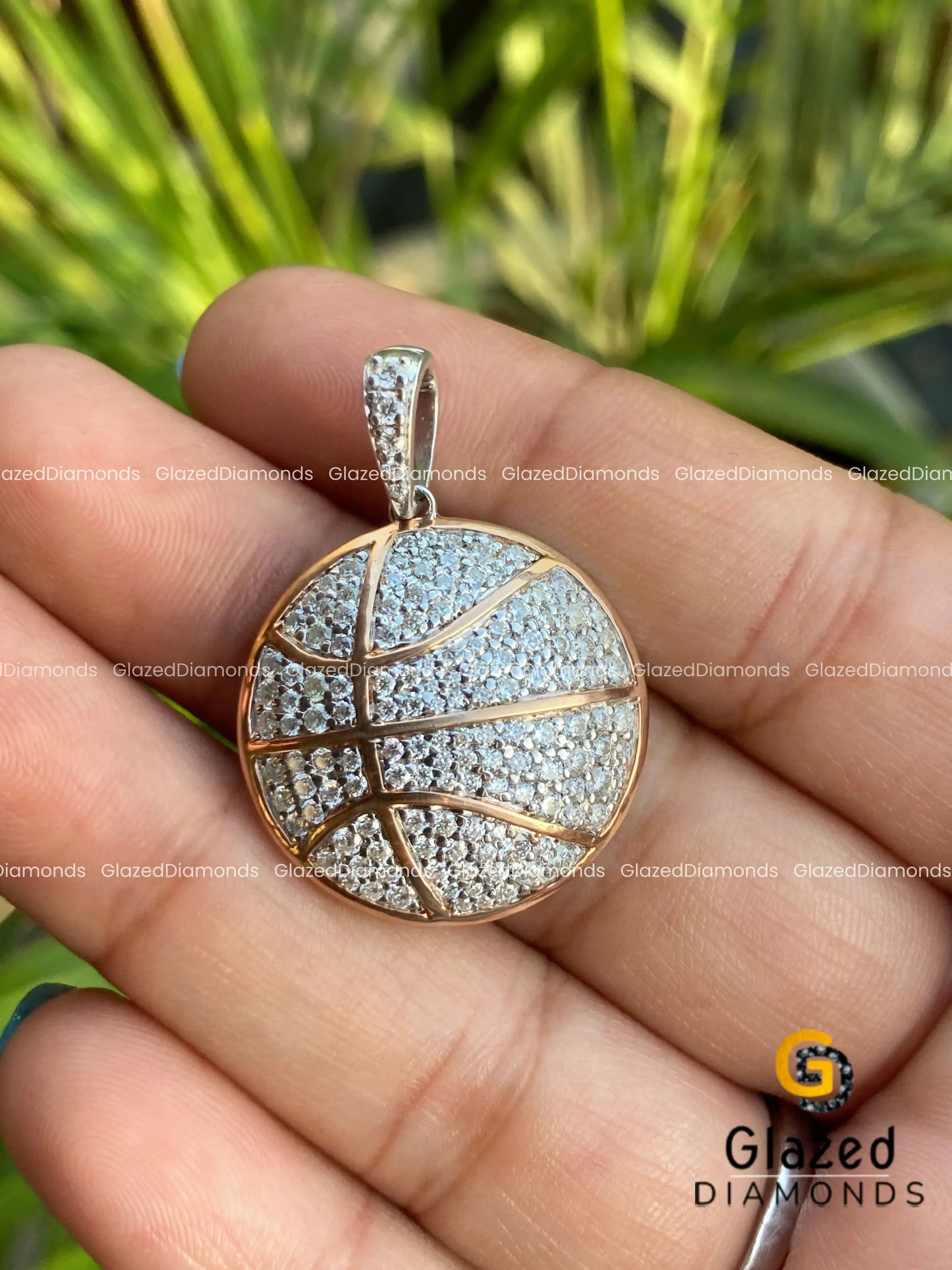 Basket ball Diamond Pendant