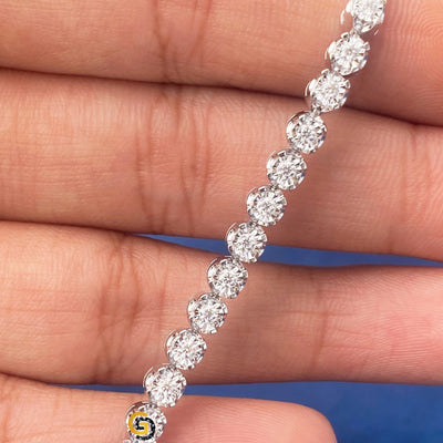 3MM Moissanite Bezel Set Tennis Bracelet 925 Silver