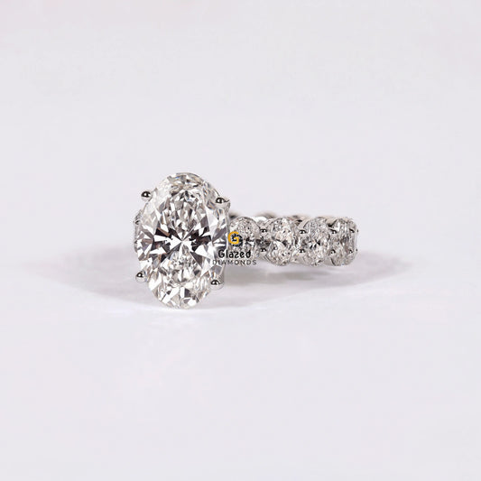 Big Oval Lab Diamond Moissanite Wedding Ring For Her