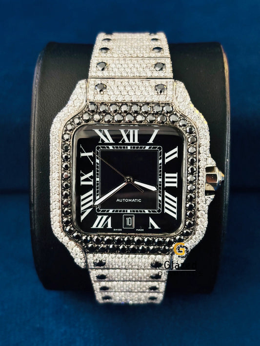 Black Diamond Iced Out Moissanite Hip Hop Watch For Men