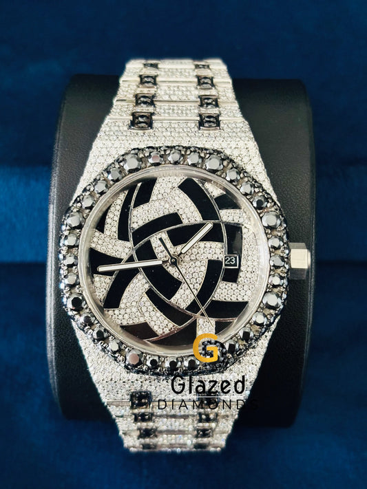 Black Zebra Moissanite Watch for Men