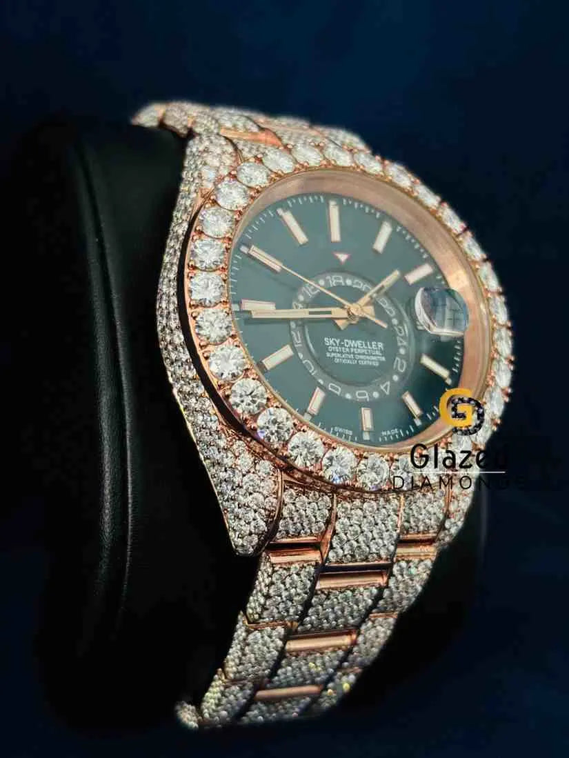 Blue Dial Sky dweller Baguette Bar Hip Hop Watch