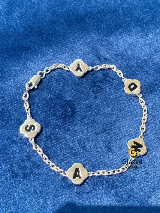 Bracelet Clover Hip Hop Custom letter