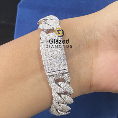 Brilliant Round Moissanite Fully Iced Out Bracelet For Men