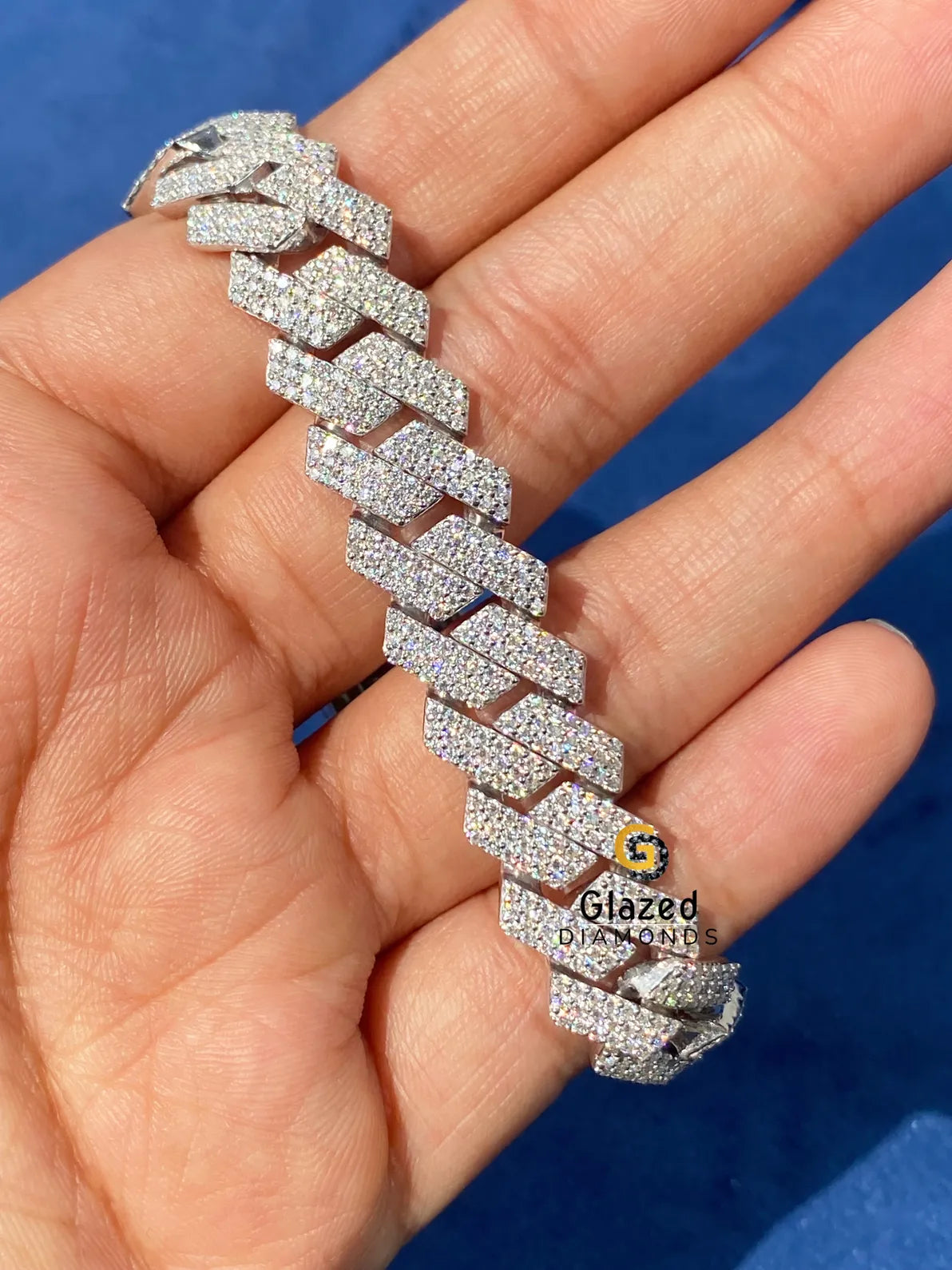 Bust Down 12MM Round VVs Moissanite Diamond Studded Bracelet
