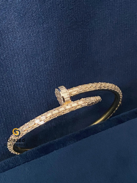 Bust Down Baguette VVs Moissanite Diamond Studded Bracelet