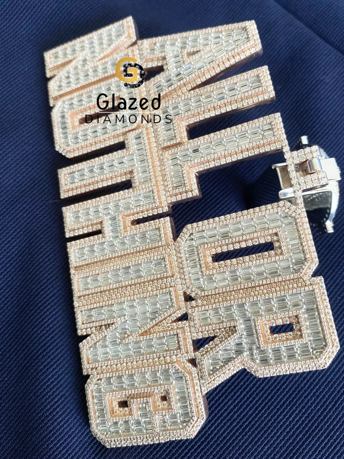 Bust Down D Colorless Baguette Round Moissanite Pendant