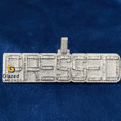 Bust Down D Colorless Round_Baguette Moissanite Pendant