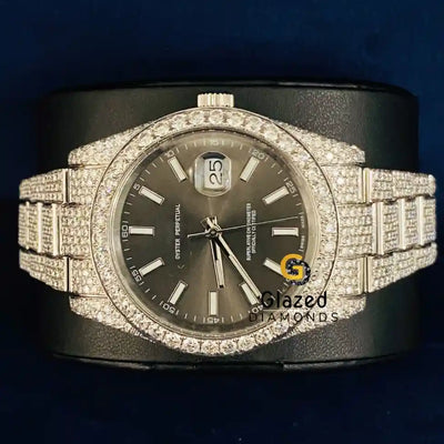 Bust Down Fully Diamond Studded VVs Moissanite Watch