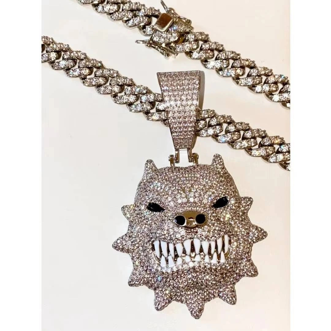 Bust Down Moissanite Pit Bull Pendant