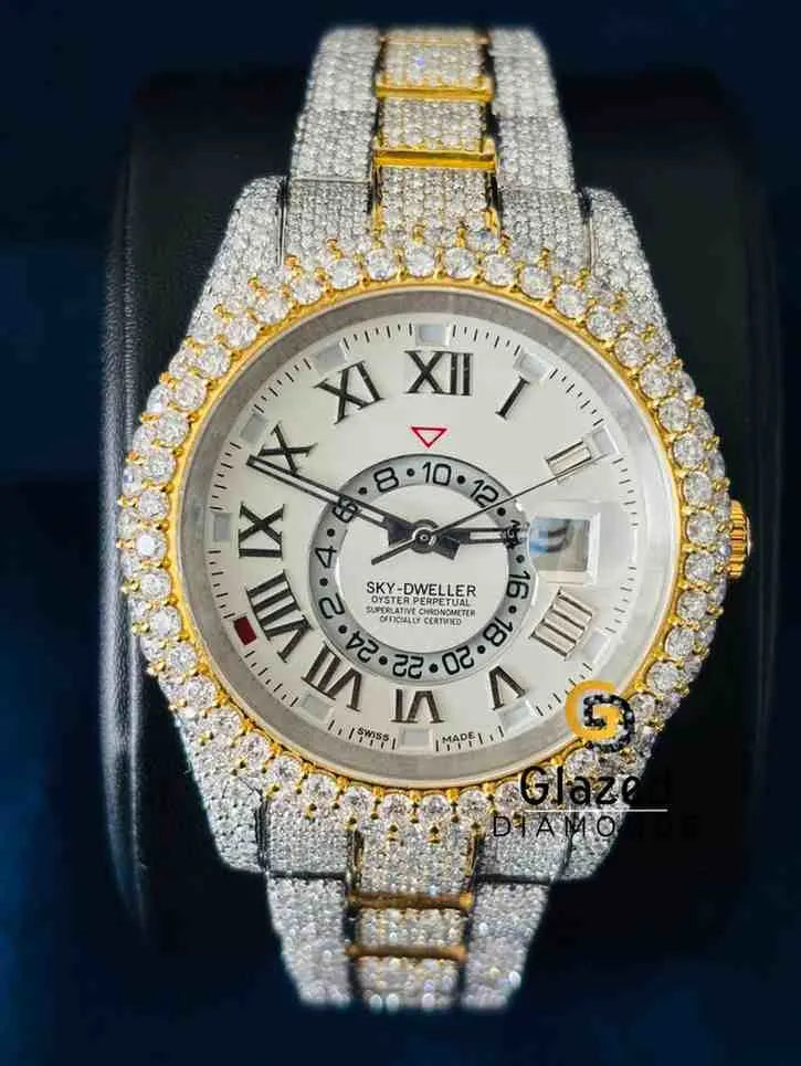 Bust_Down_Roman_Number_Dial_Sky_Dweller_Rolex_Watch For Men