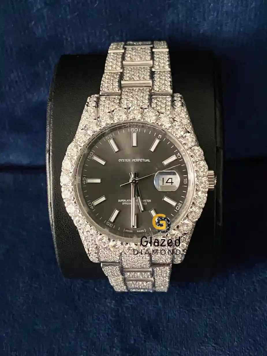 Bust Down Stick Dial D Colorless Hip Hop VVS Moissanite Watch