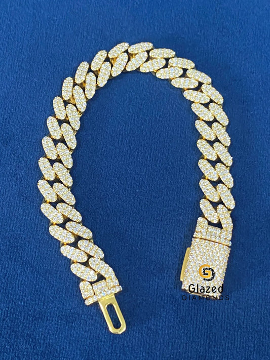Cuban Link Hip Hop Round Moissanite Bracelet