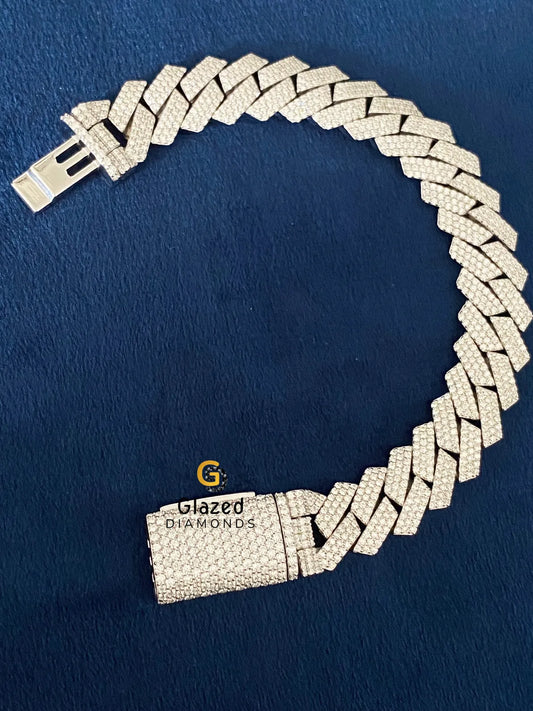 Cuban Link Round Moissanite Diamond Studded Hip Hop Bracelet