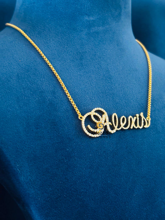 Custom 925 Silver Initial Charm Chain Pendant Women_s