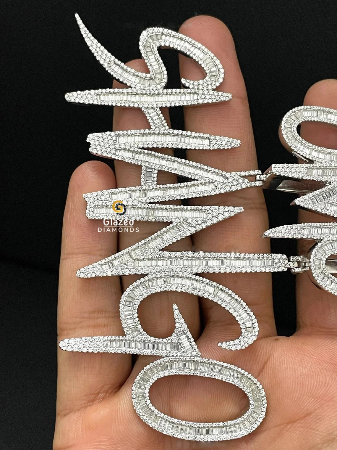 Custom Baguette Name Pendant