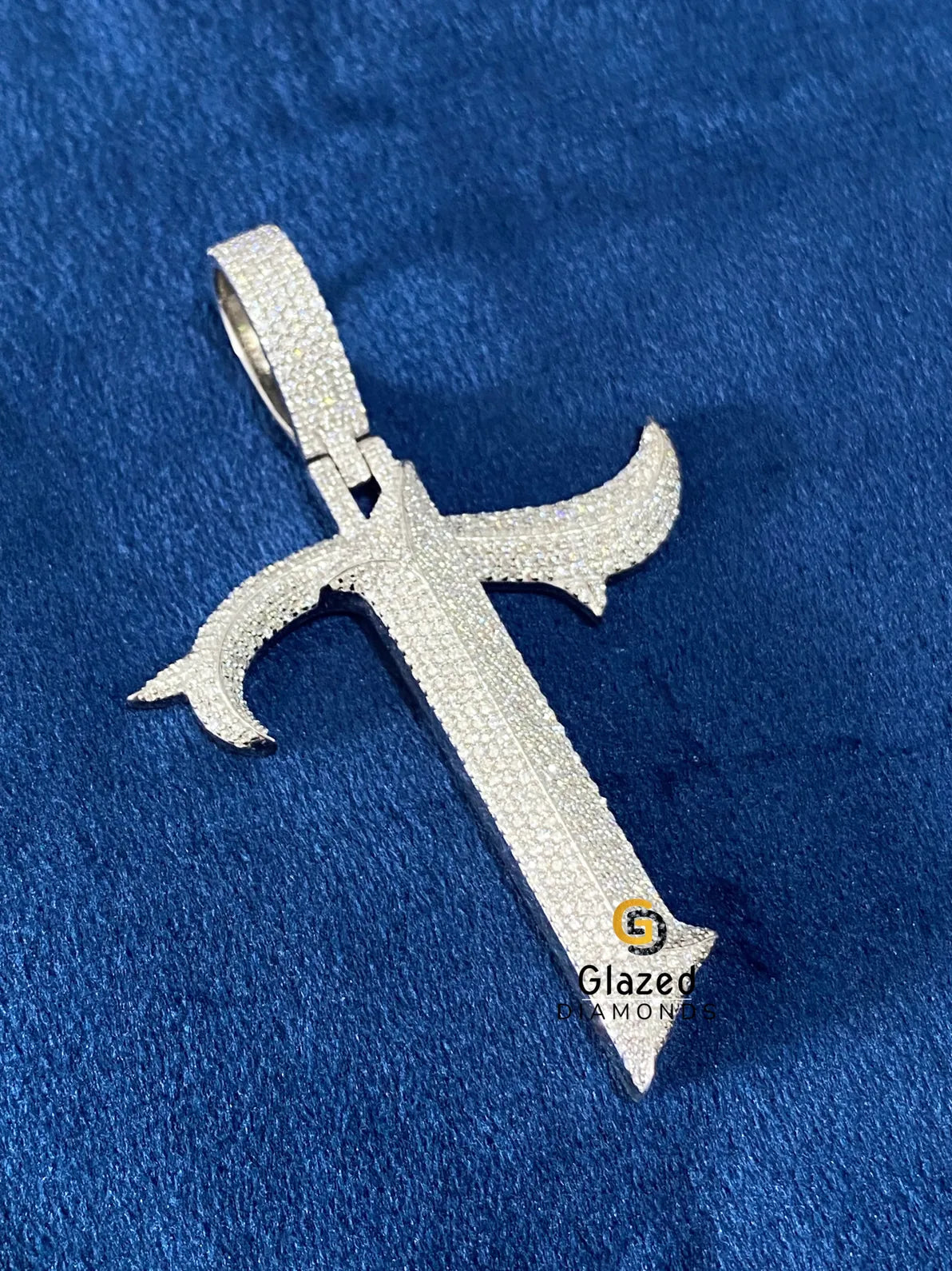 Custom Initial Letter Round Moissanite Hip Hop Pendant