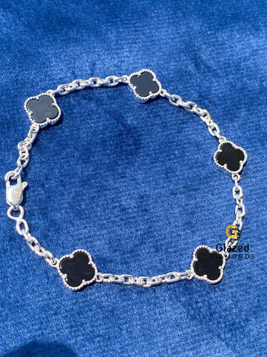 Custom Letter Black Clover Hip Hop Bracelet