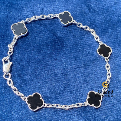 Custom Letter Black Clover Hip Hop Bracelet