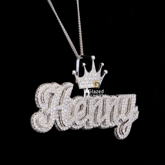 Custom Name Pendant with Crown