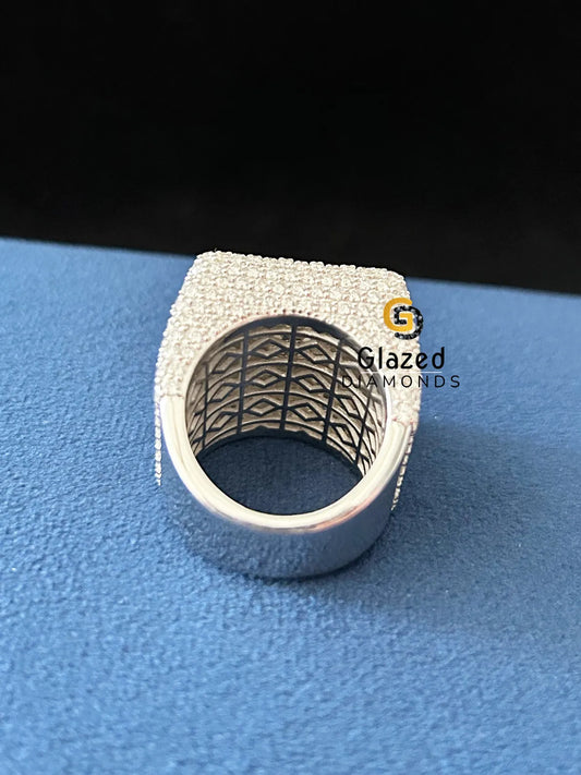 Custom Square Round Moissanite Hip Hop Ring