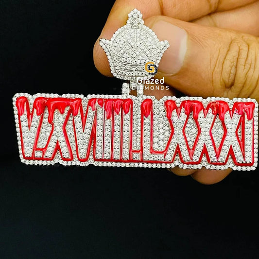 Customized Drip Enamel Date Pendant