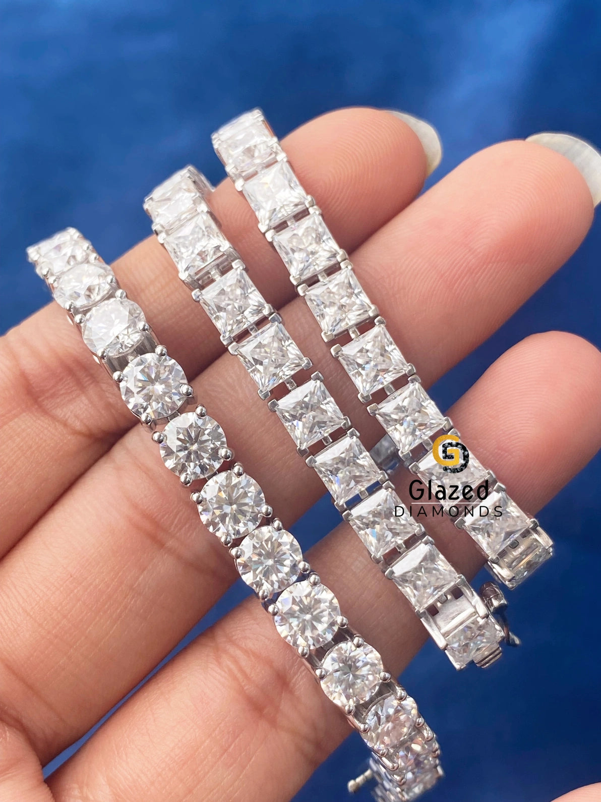 Customized Tennis Link VVs Moissanite Bracelet