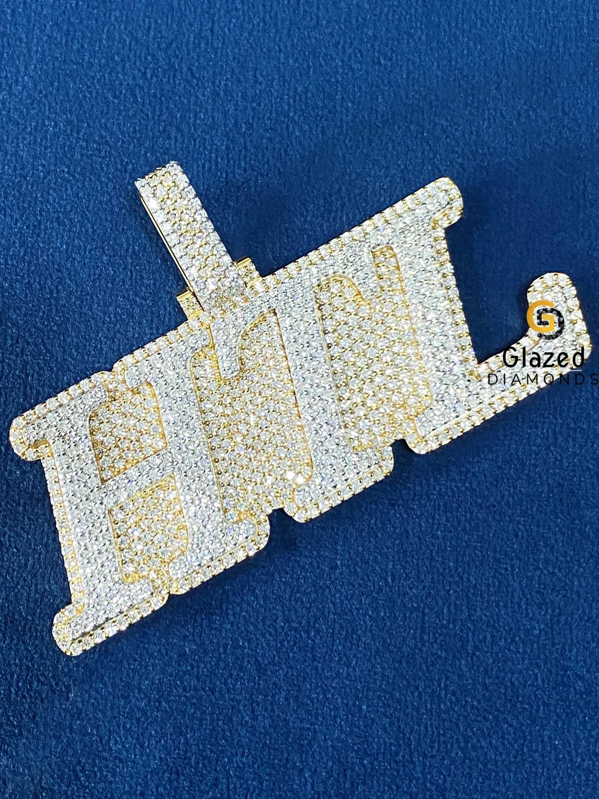 D Colorless Fully Iced Out Round Moissanite Pendant