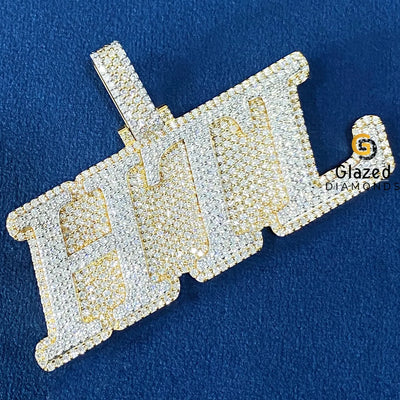 D Colorless Fully Iced Out Round Moissanite Pendant