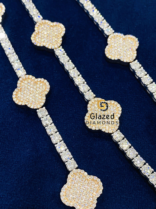 D Colorless Hip Hop Round Brilliant VVs Moissanite Bracelet