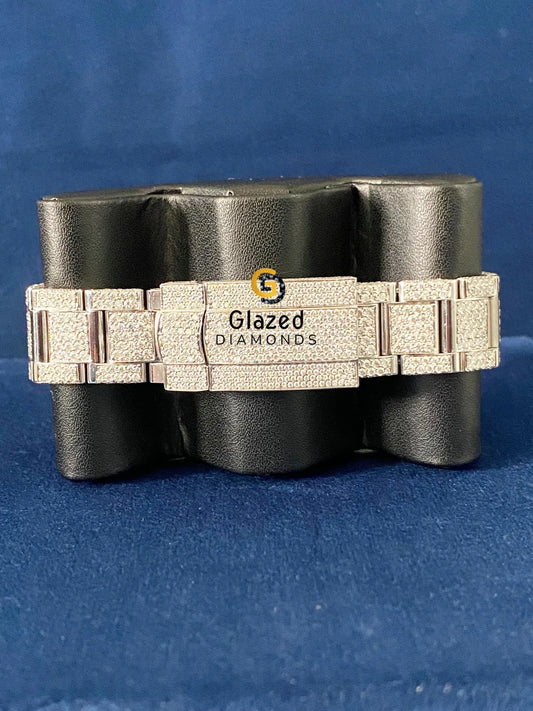 D Colorless Moissanite Stainless Steel Hip Hop Watch