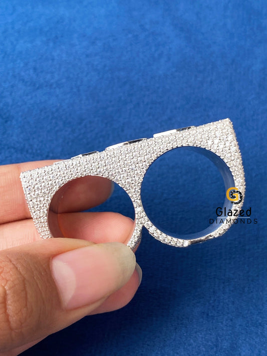 D Colorless Round_Baguette Moissanite Hip Hop Ring