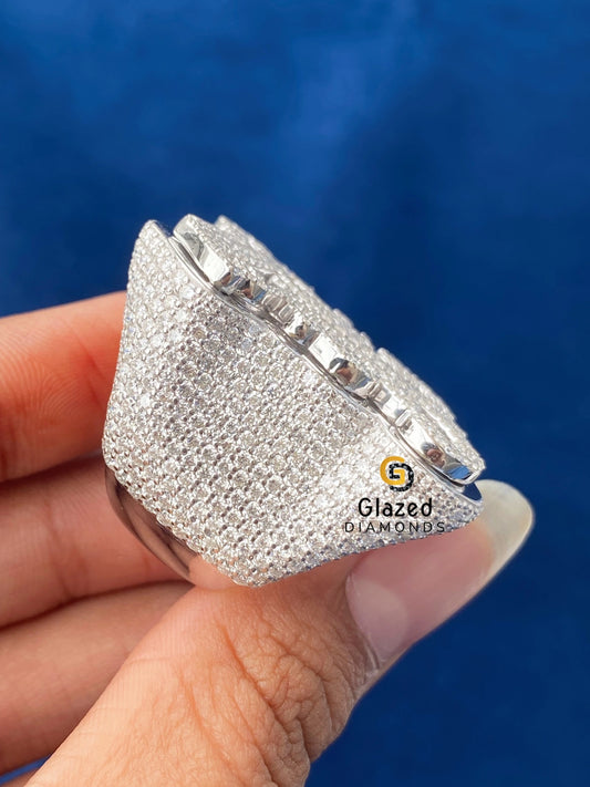 D Colorless Round VVs Moissanite Custom Letter Hip Hop Ring