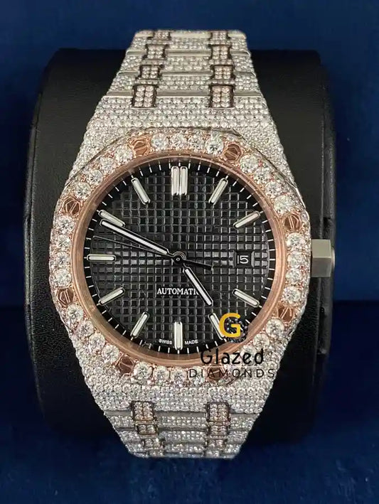 D Colorless VVs Moissanite Diamond Studded Hip Hop Watch
