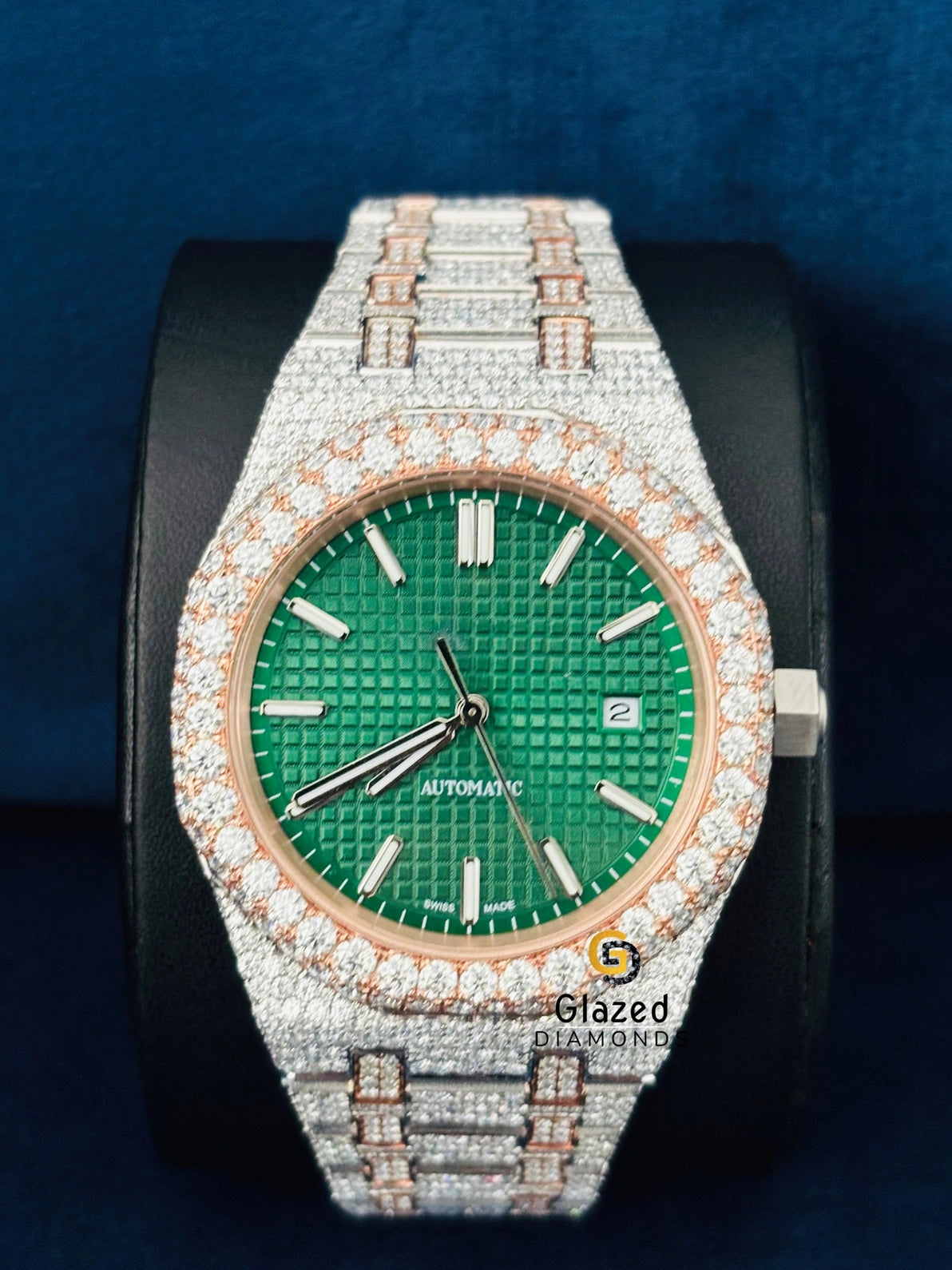 D Colorless VVs Round Moissanite Hip Hop Watch