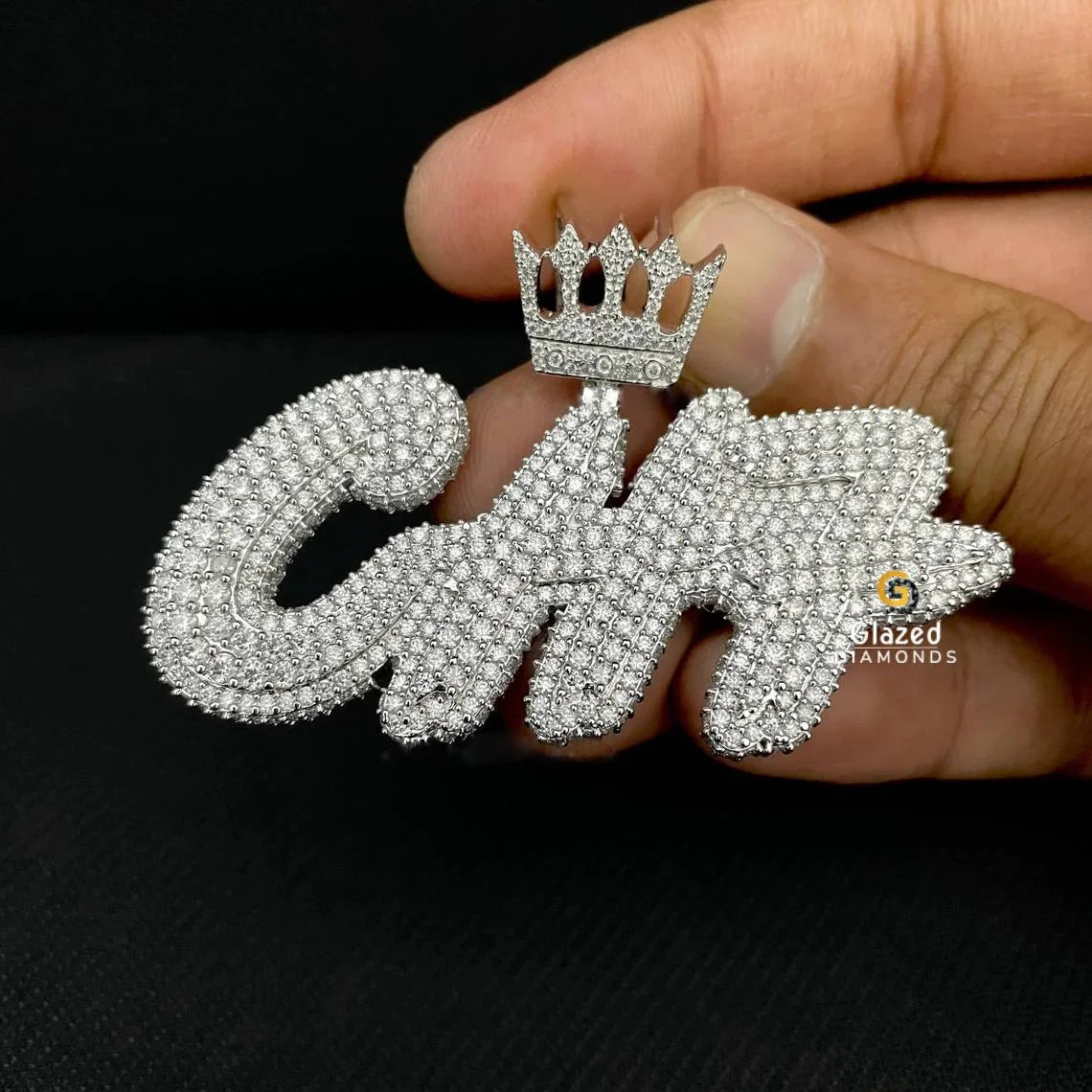 Diamond Floodded Letter Pendant
