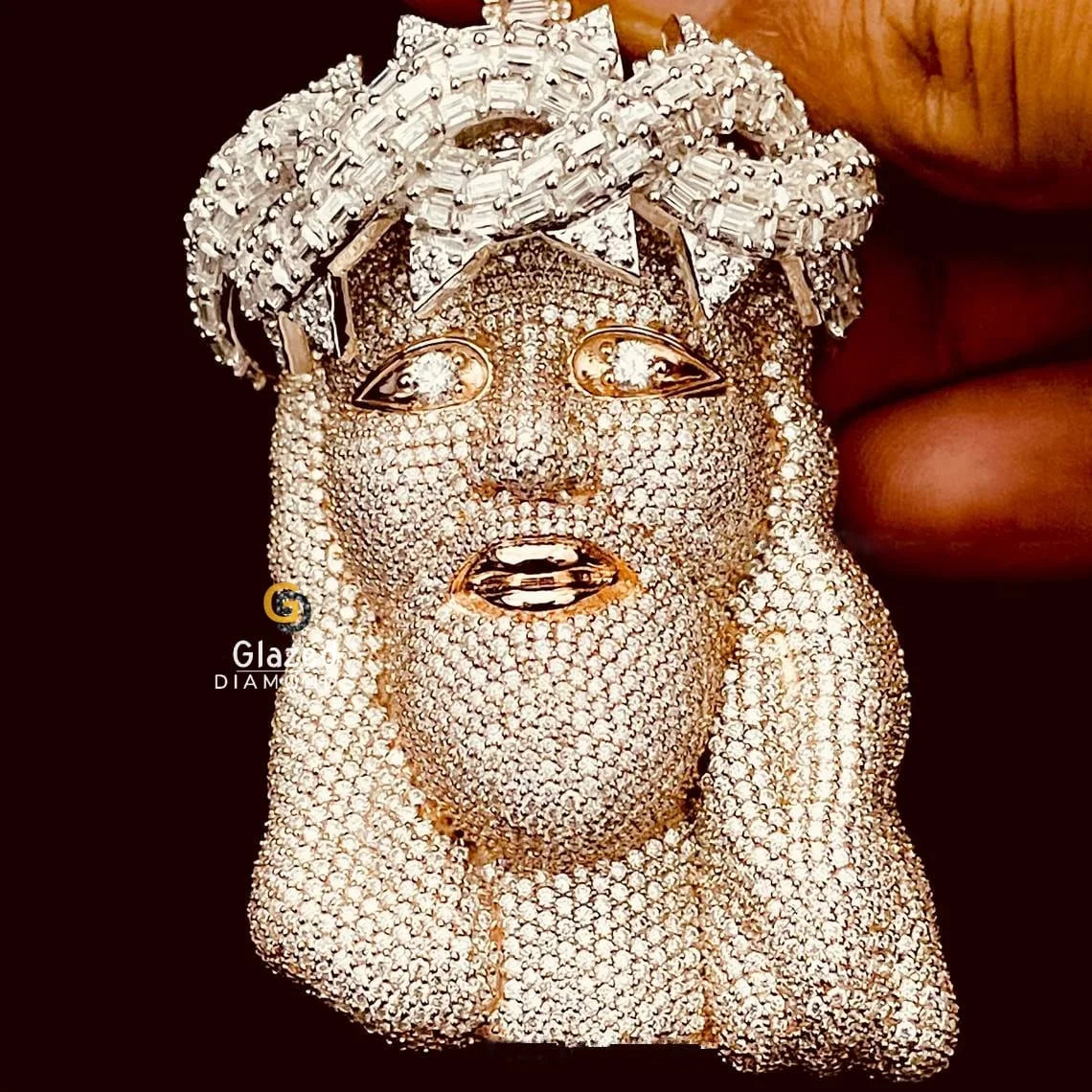 Diamond Flooded Jesus Pendant