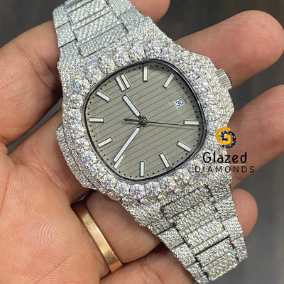 Diamond Flooded Watch Mens