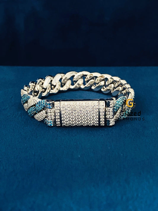 Diamond Studded Bust Down Round Moissanite Bracelet