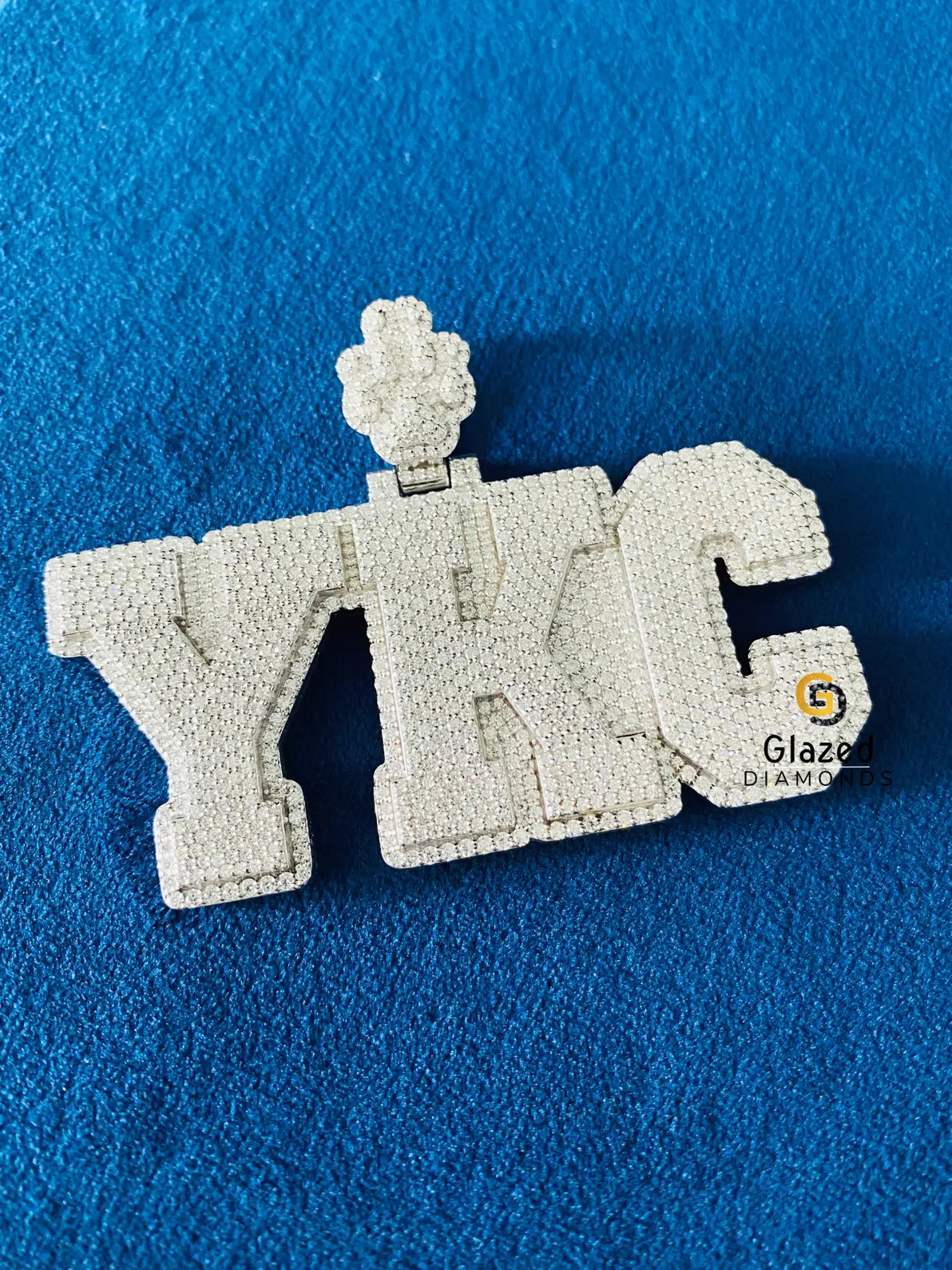 Diamond Studded Custom Letter Round VVS Moissanite Pendant