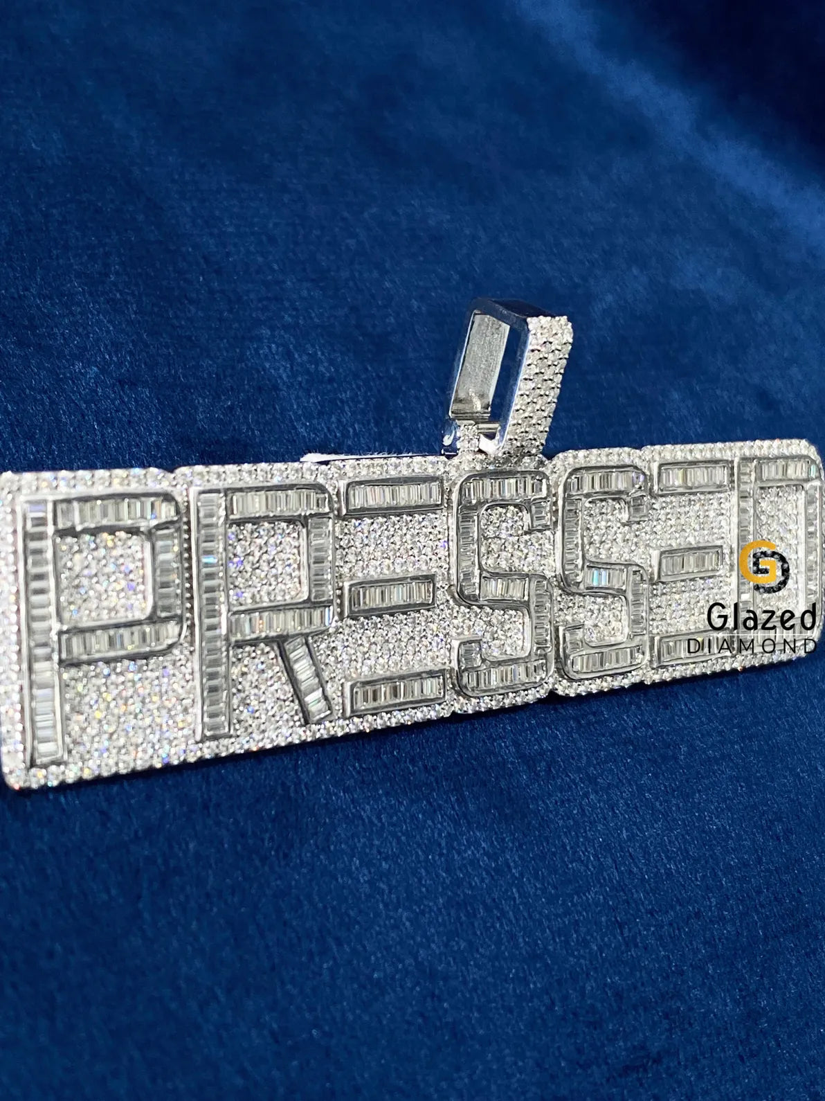 Diamond Studded Round_Baguette Moissanite Hip Hop Pendant